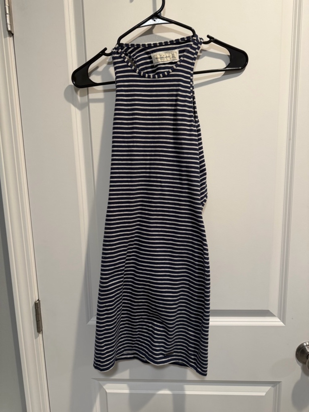 Abercrombie & Fitch Navy and White Striped Tank Top dress with cutout back